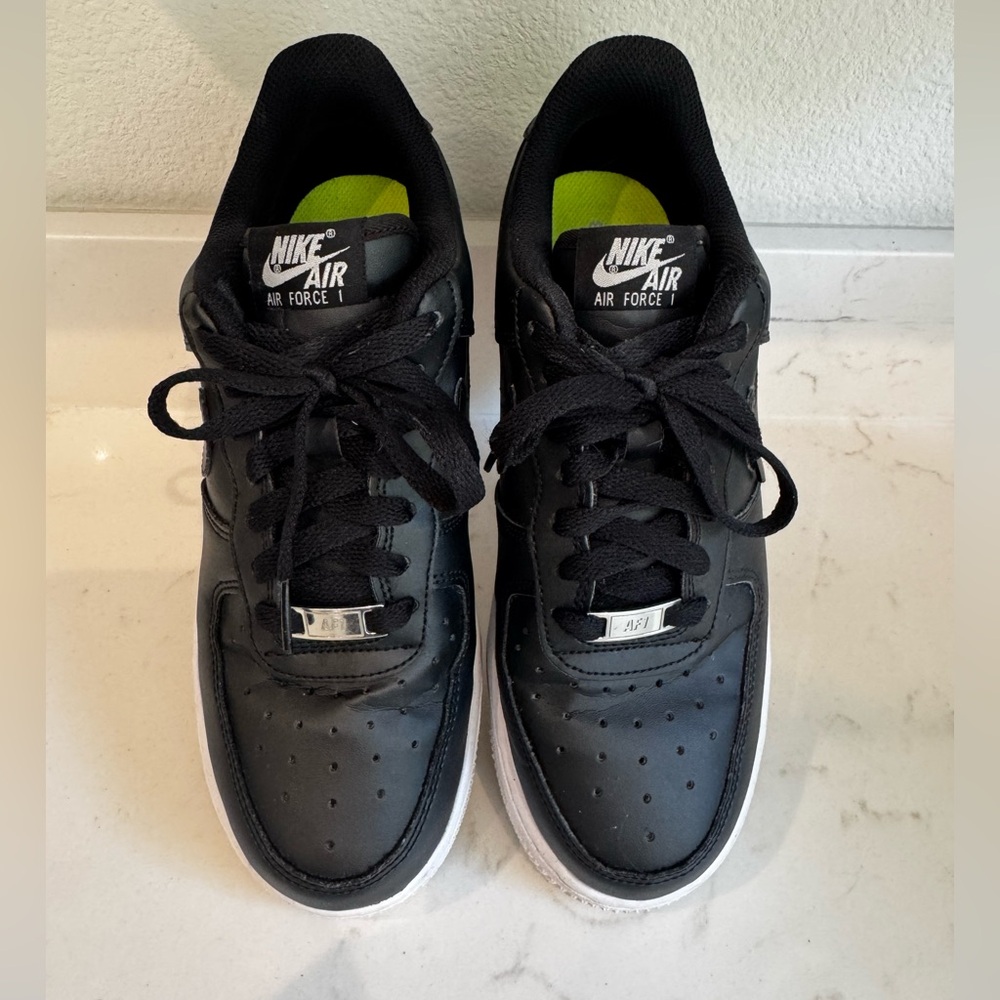 Nike Air Force 1 Black and White Sneakers - Picture 6 of 16